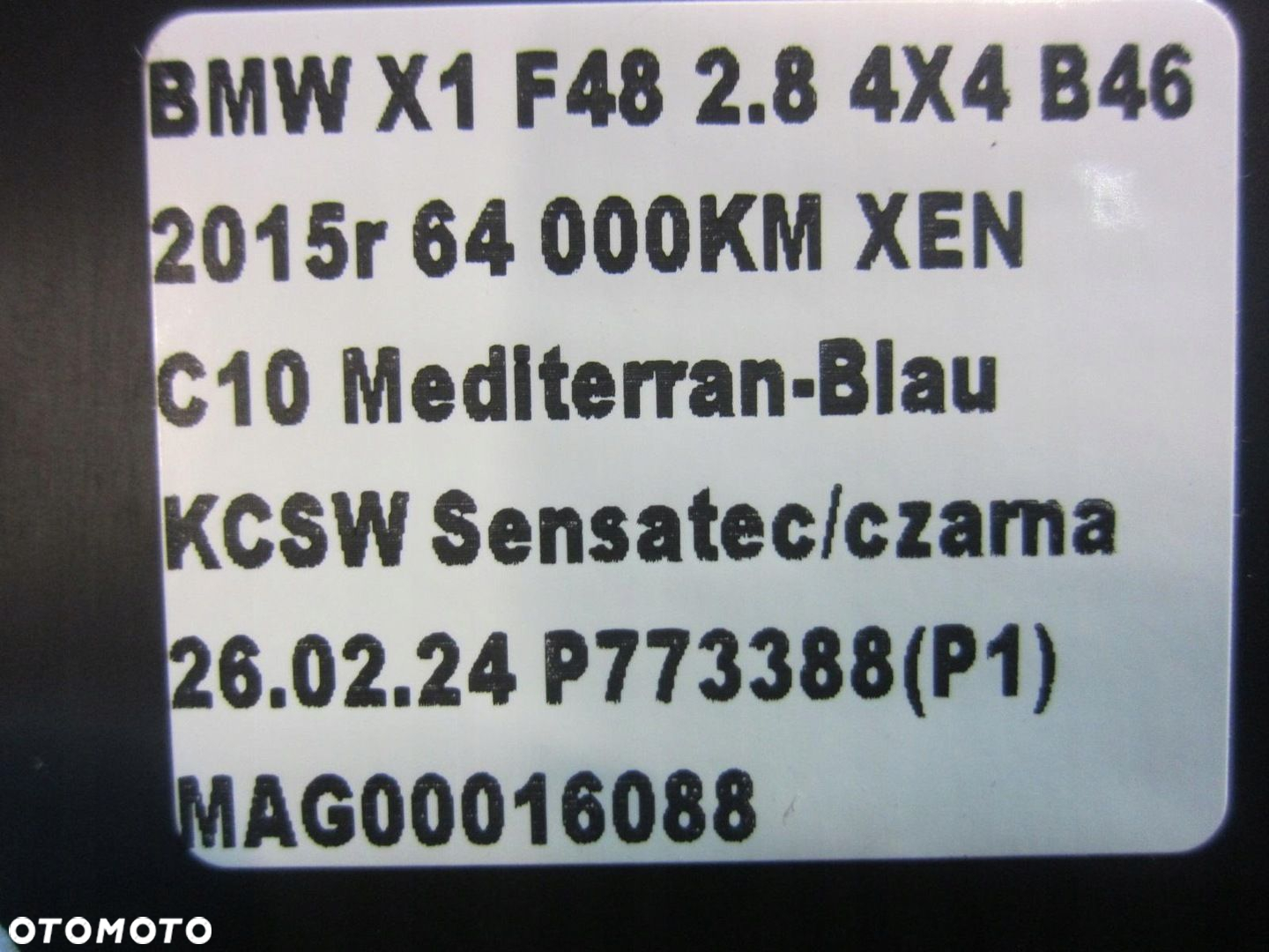 BMW X1 F48 B46 SCHOWEK POJEMNIK BAGAŻNIKA KIESZEŃ 7331419 51477331419 - 7