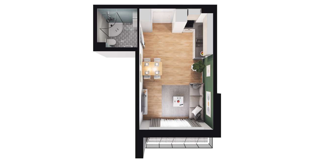 Osiedla Dolna Park | mieszkanie 1-pok. | 12.B.I.1 - Pełny obrazek: 3/9