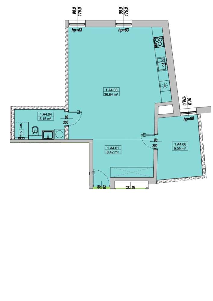 Tomasza 34, Stare Miasto, 59,31  m², one bedroom-3