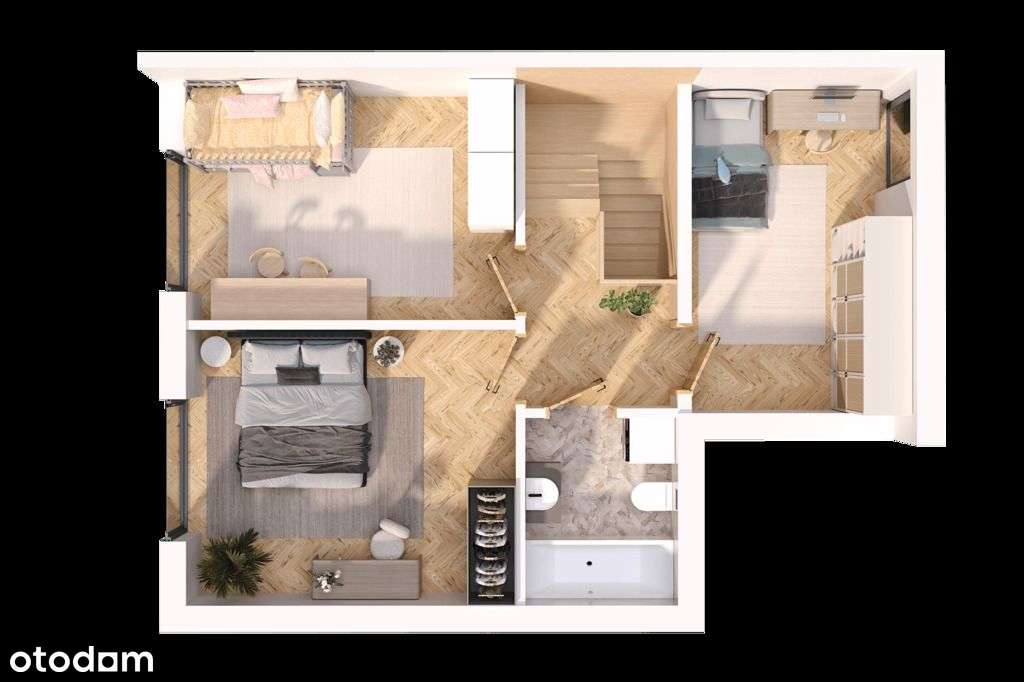 Nowoczesna szeregówka z dużym ogrodem/4 pokoje - Pełny obrazek: 4/9