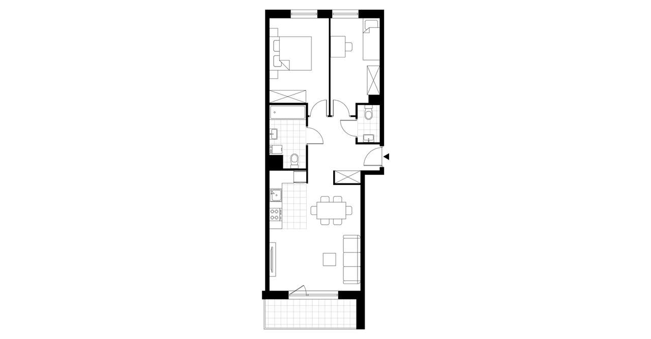 3-pokojowe mieszkanie 59m2 + balkon Bezpośrednio - Pełny obrazek: 4/9