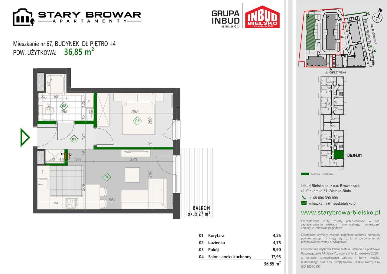 Stary Browar | mieszkanie 2-pok. | D_67 - Pełny obrazek: 2/7