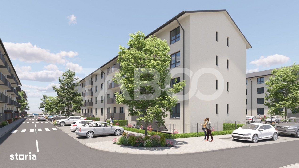 Apartament cu 3 camere ETAJ 2 balcon si loc parcare in SIBIU