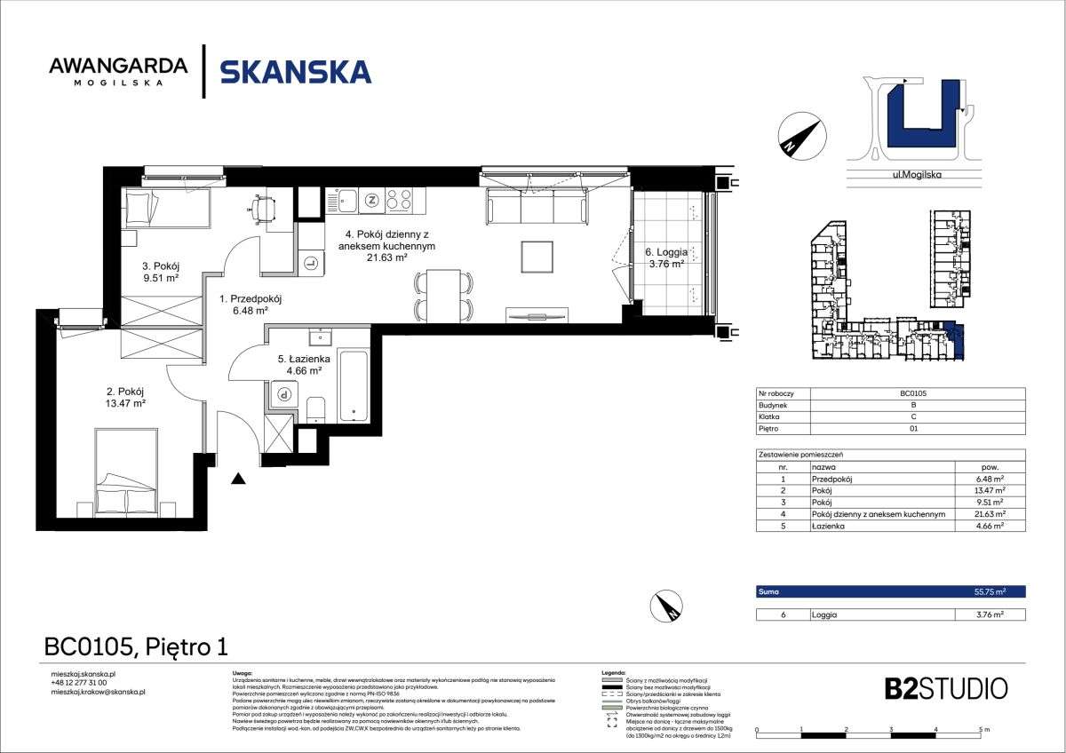 3-pokojowe mieszkanie 55m2 + loggia Bez Prowizji - Pełny obrazek: 2/9
