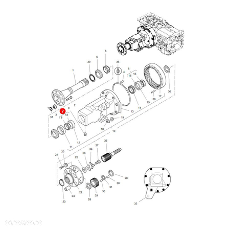 Łożysko stożkowe tylnej zwolnicy Massey Ferguson 3016138X91 Oryginał - 4