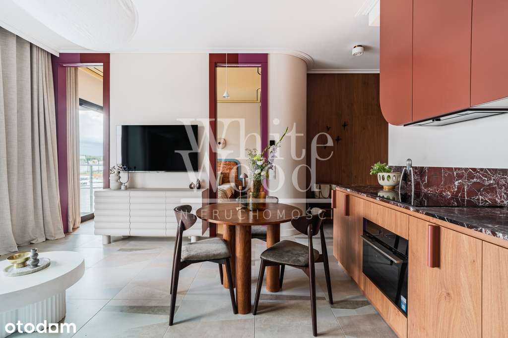 Designerski apartament z widokiem na marinę
