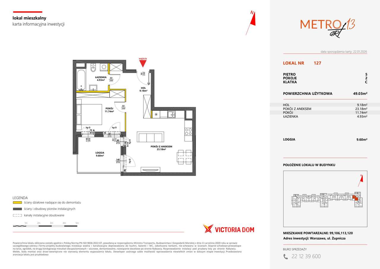 2-pokojowe mieszkanie 49 m² + loggia – pohled 2