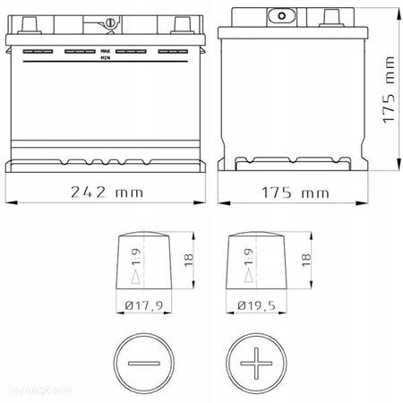 Akumulator Max Amper 12V 55Ah 480A L2B P - 6