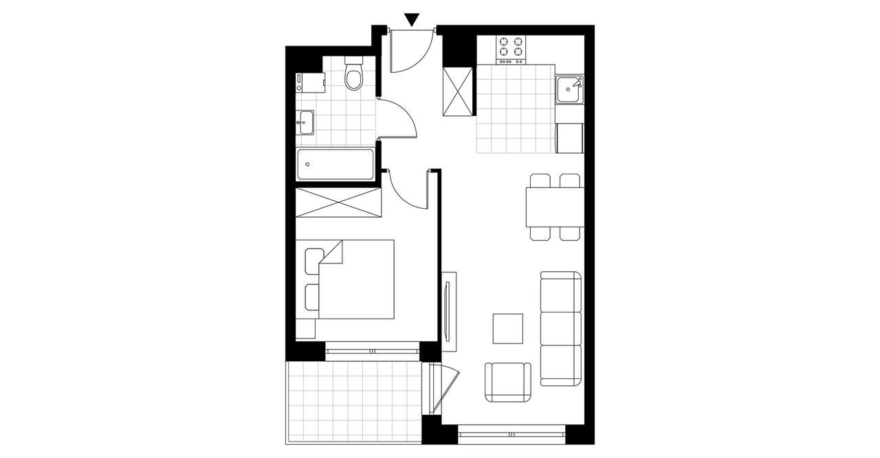 2-pokojowe mieszkanie 39m2 + balkon Bezpośrednio - Pełny obrazek: 3/8