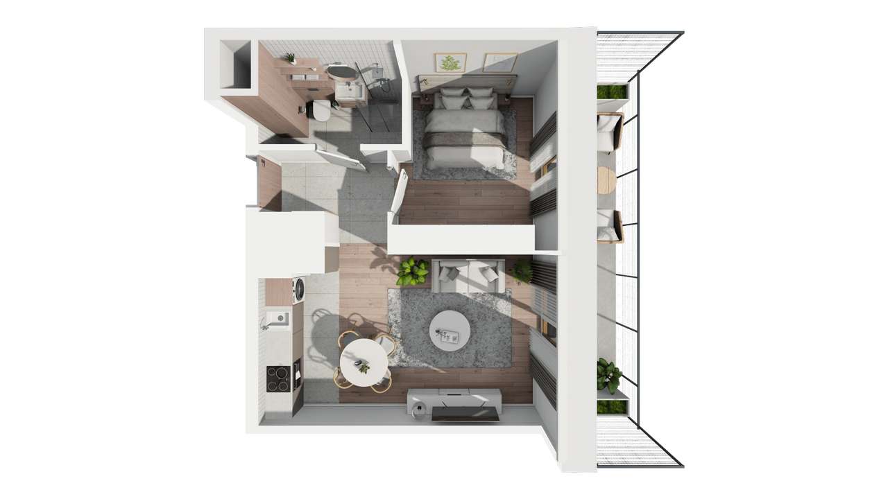 Mieszkanie 36,7 m2 z balkonem 10,22m2 - Pełny obrazek: 4/12