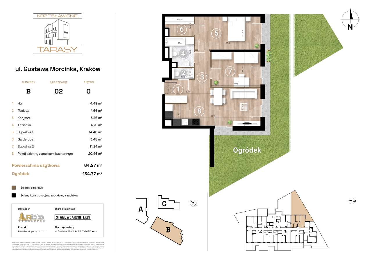 4-pokojowe mieszkanie 64m2 + ogródek Bez Prowizji - Pełny obrazek: 2/9