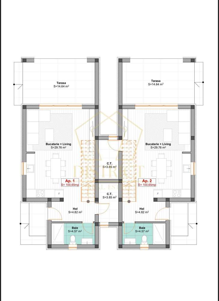 Duplex cu 4 camere, despărțit prin camera tehnica | Mosnita Noua | Bar - Imagine principală: 5/6