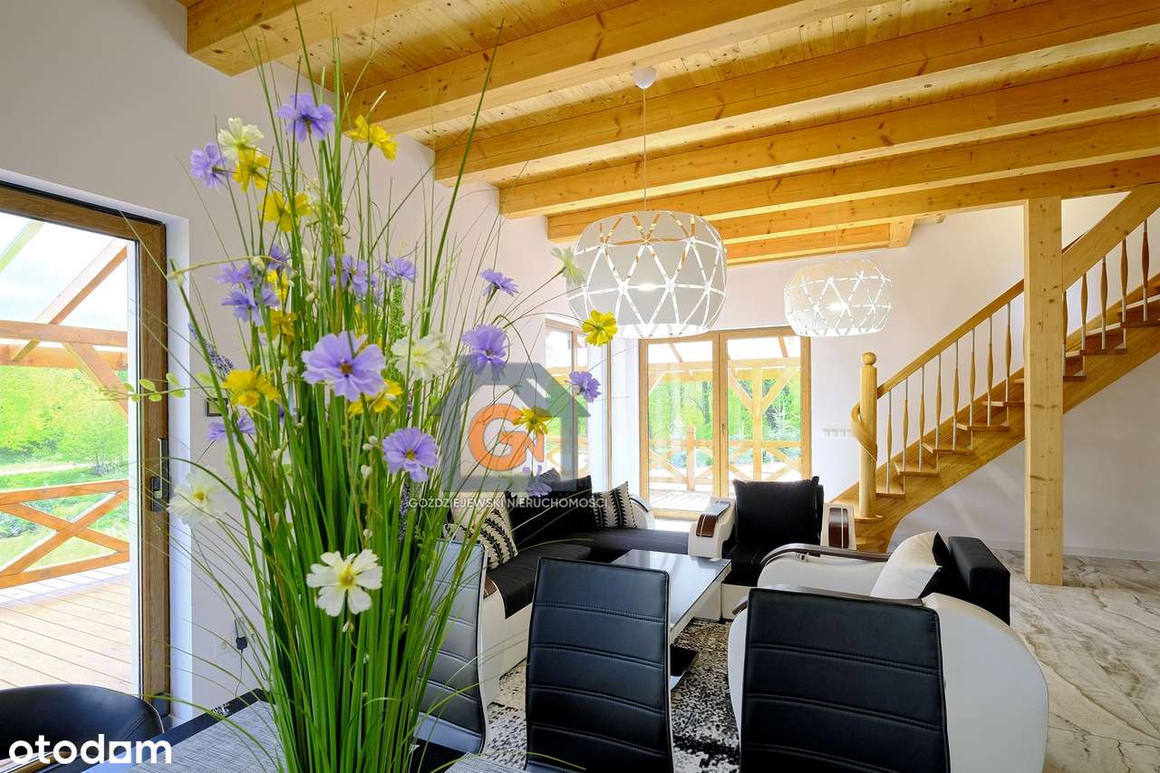 Nowy nietuzinkowy dom o pow. 150m2 ze stawem. Działka o pow. 1ha - Pełny obrazek: 4/20