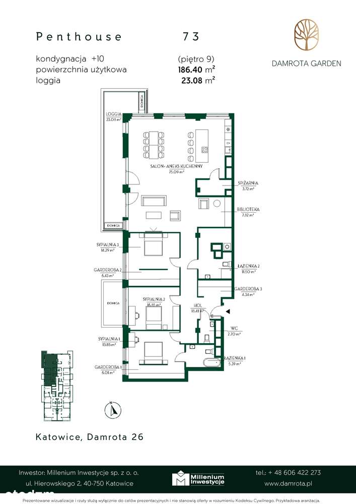 Wyjątkowy penthouse z widokiem na panoramę Katowic | REZERWACJA - Pełny obrazek: 2/7