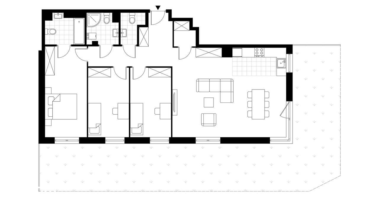 4-pokojowe mieszkanie 106m2 + ogródek Bezpośrednio - Pełny obrazek: 4/9