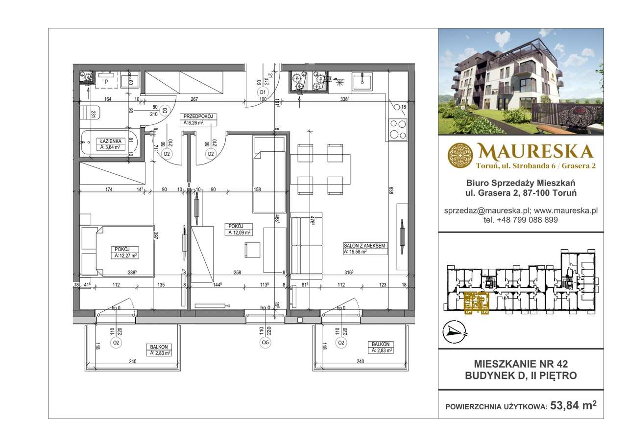 Osiedle Maureska | mieszkanie 3-pok. | D.42 - Pełny obrazek: 2/7
