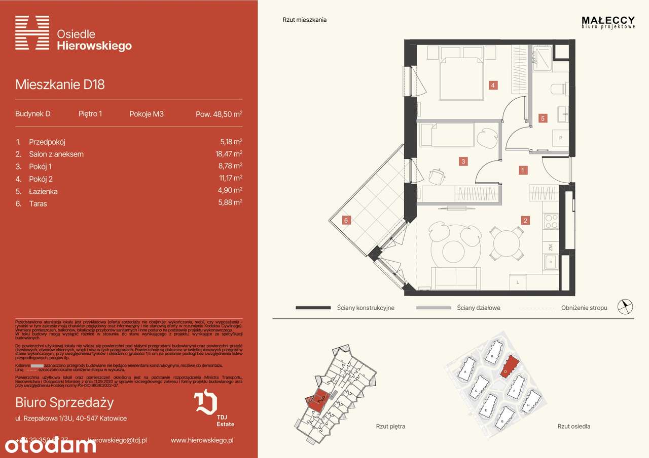 3-pokojowe mieszkanie 48m2 Bez Prowizji - Pełny obrazek: 2/9