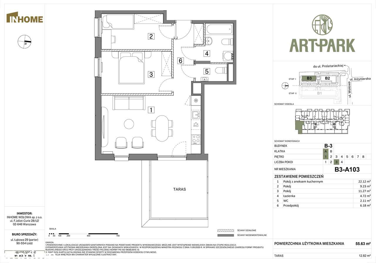 3-pokojowe mieszkanie 55m2 + taras Bez Prowizji - Pełny obrazek: 2/9
