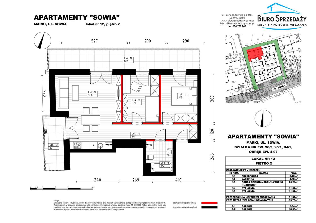 3 POKOJE Z 2 BALKONAMI I GARAŻEM W APARTAMENTOWCU - Pełny obrazek: 3/9