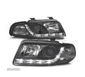 FARÓIS FRONTAIS LED LUZ DIURNA PARA AUDI A4 B5 94 -99 FUNDO PRETO - 1