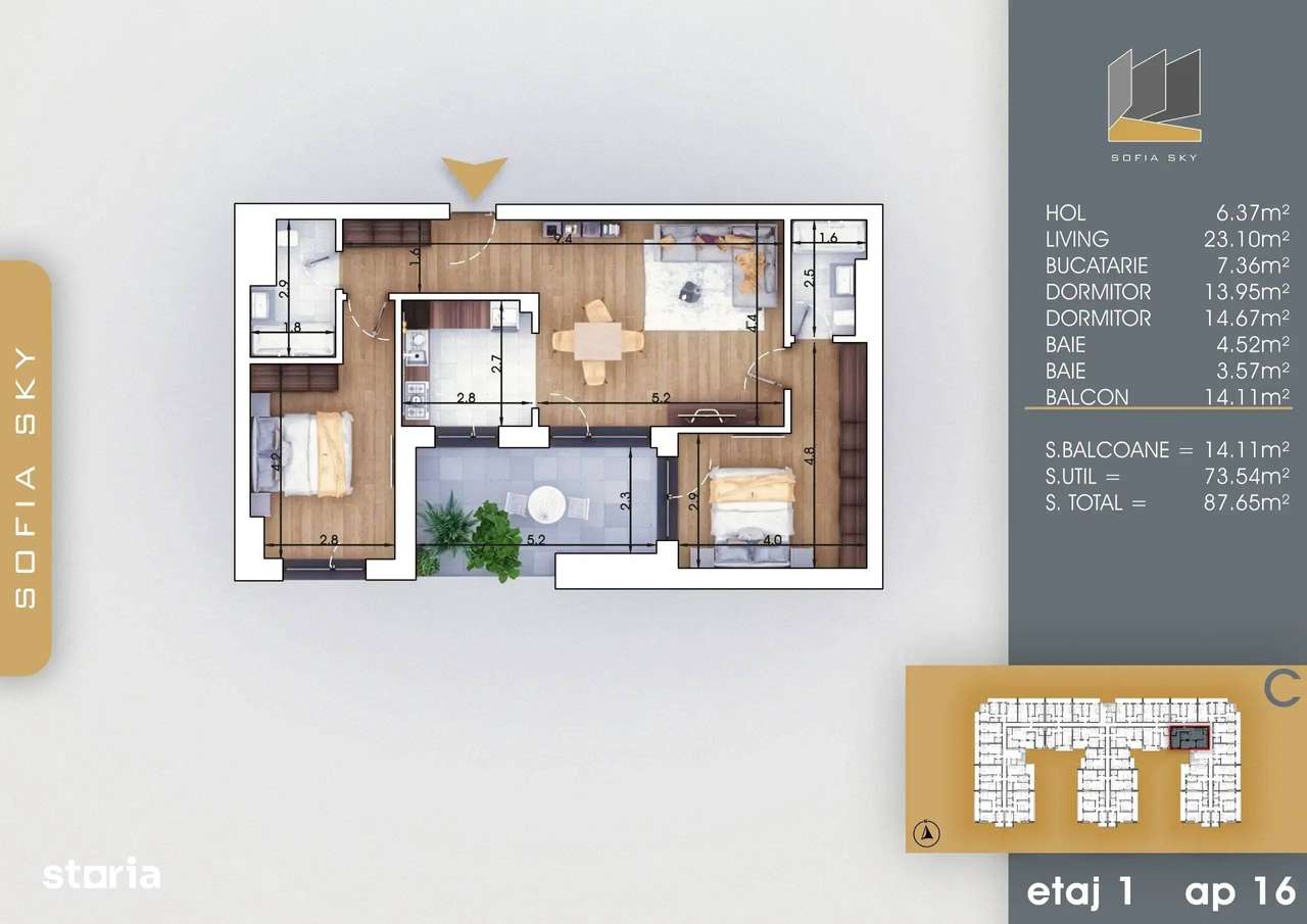 Theodor Pallady Apartament 3 camere Nicolae Teclu - Imagine principală: 5/6