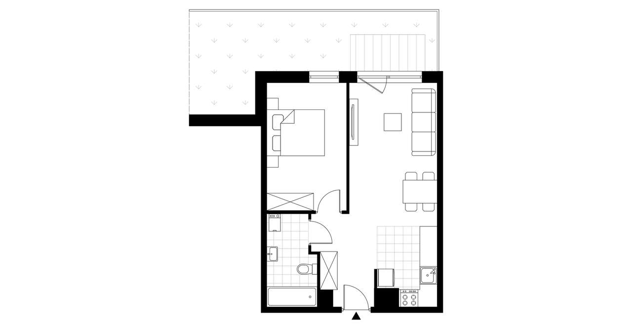 2-pokojowe mieszkanie 45m2 + ogródek Bezpośrednio - Pełny obrazek: 3/8