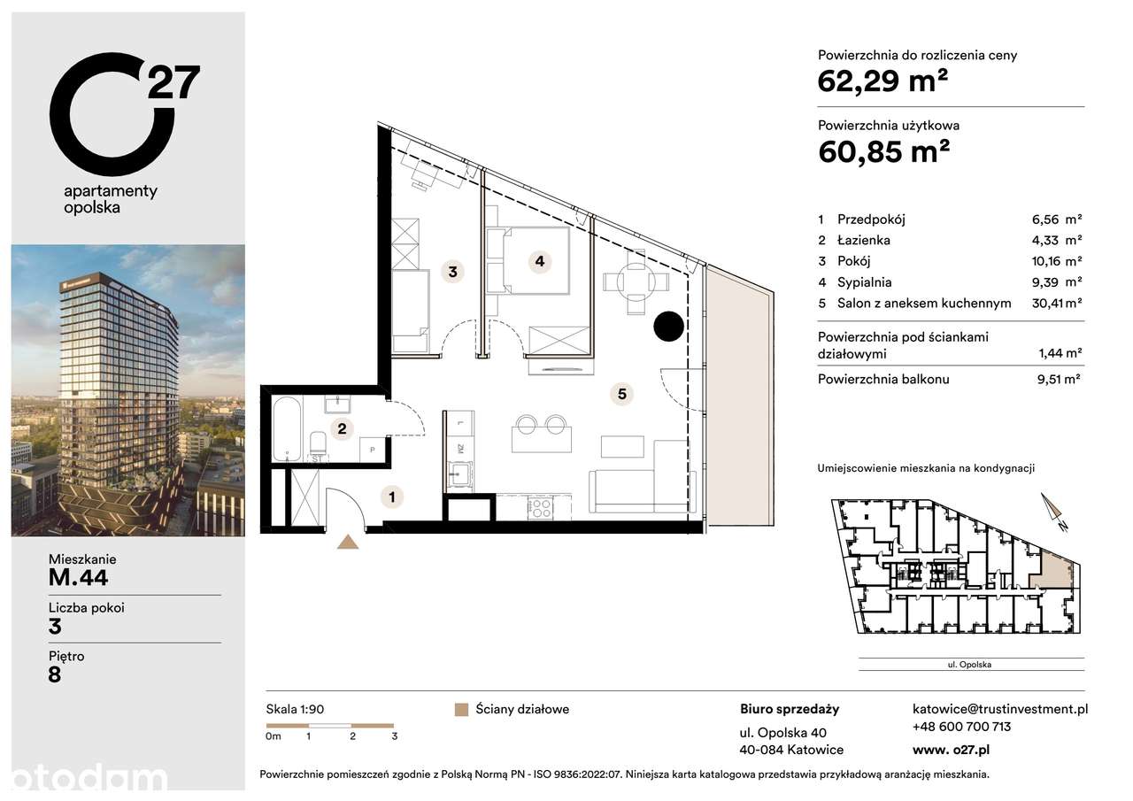 3-pokojowe mieszkanie 60m2 + balkon Bez Prowizji - Pełny obrazek: 2/10