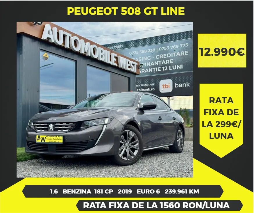 Peugeot 508 II [2018 - Prezent] 1.6 THP STT GT Line 2019