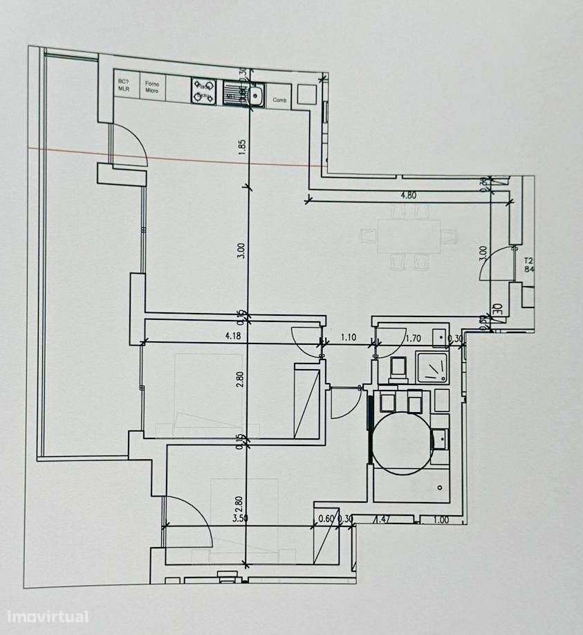 Apartamento T2 com varanda e parqueamento, condominio com piscina, ...-18