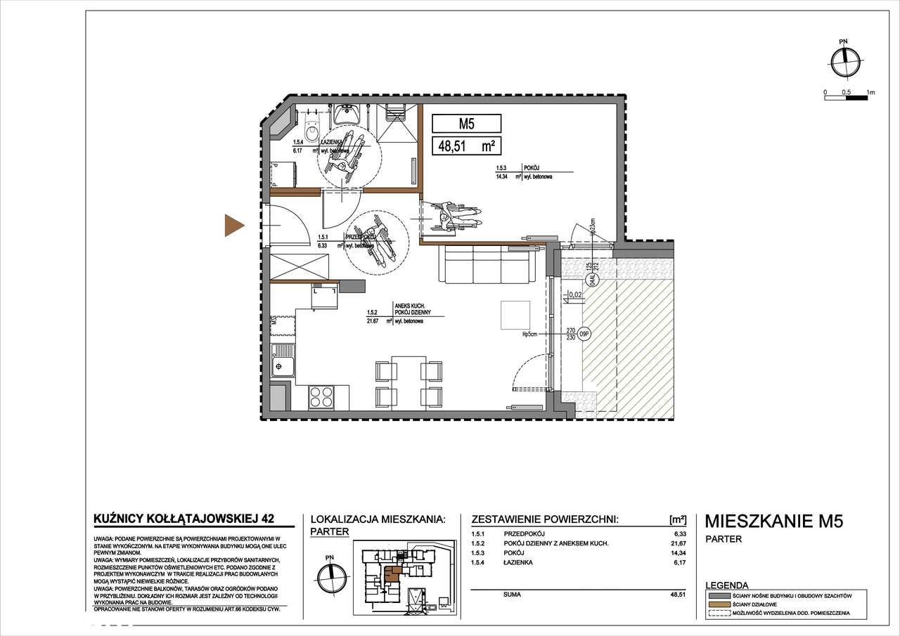 Kuźnicy Kołłątajowskiej 42 | mieszkanie 2-pok.| 5 - Pełny obrazek: 3/8