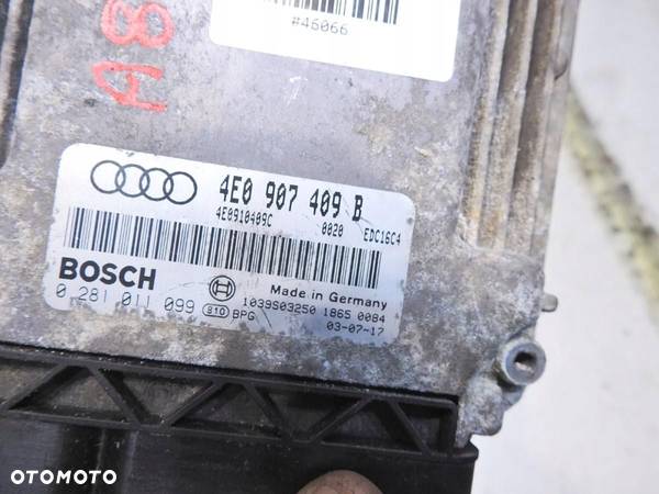 ZESTAW STARTOWY AUDI A8 D3 4.0 V8 TDI 4E0907409B 4E0910409C 0281011099 - 4