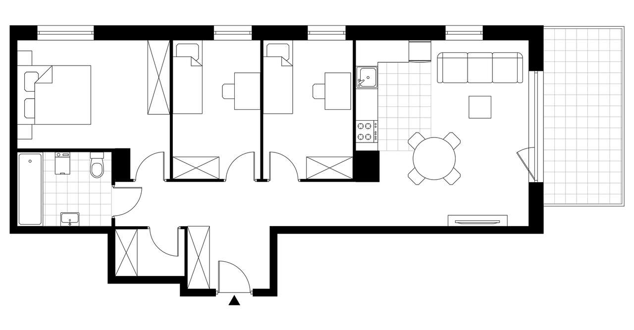 4-pokojowe mieszkanie 73m2 + balkon Bezpośrednio - Pełny obrazek: 3/8