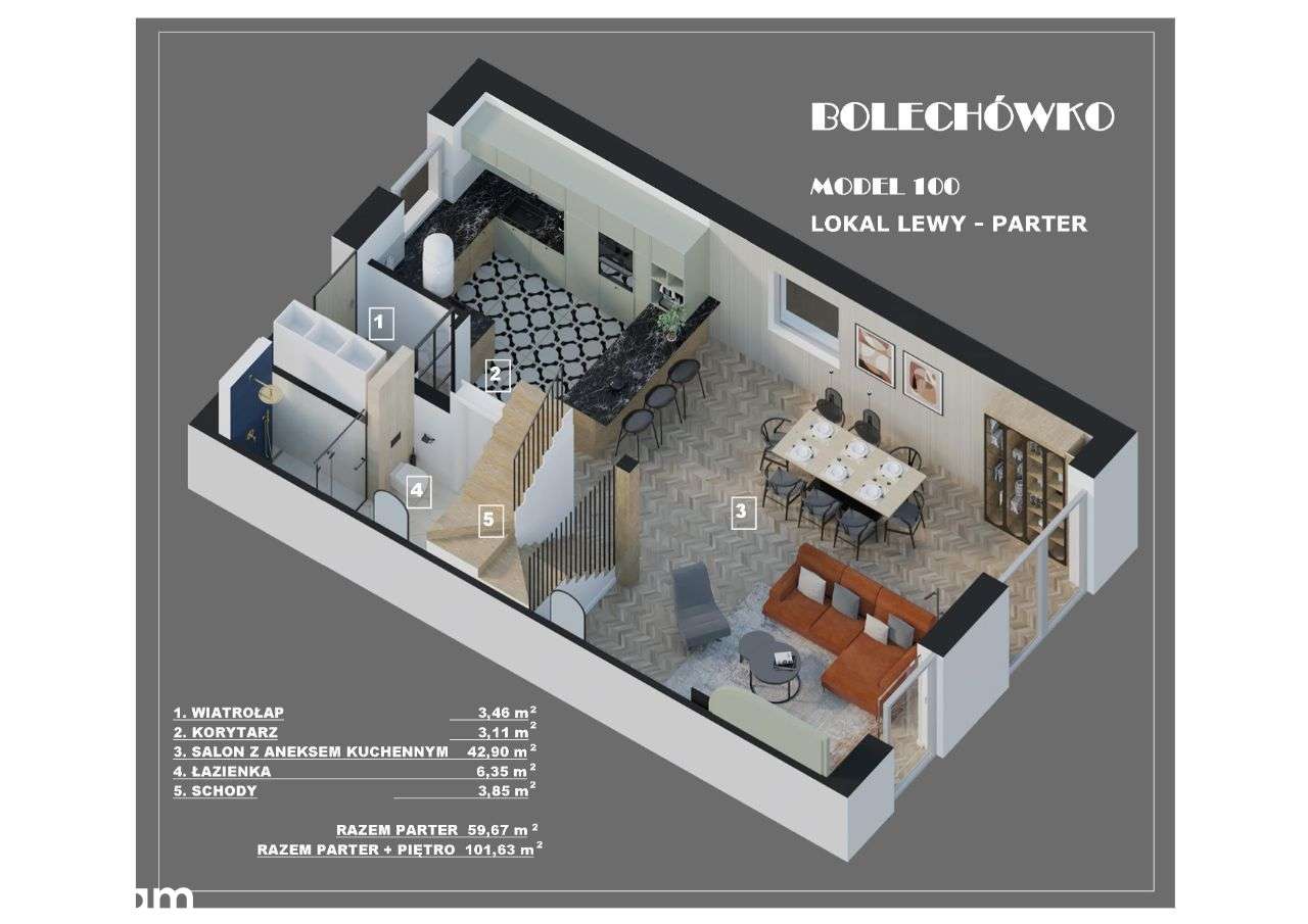 Dom, 101,60 m², Bolechówko-5