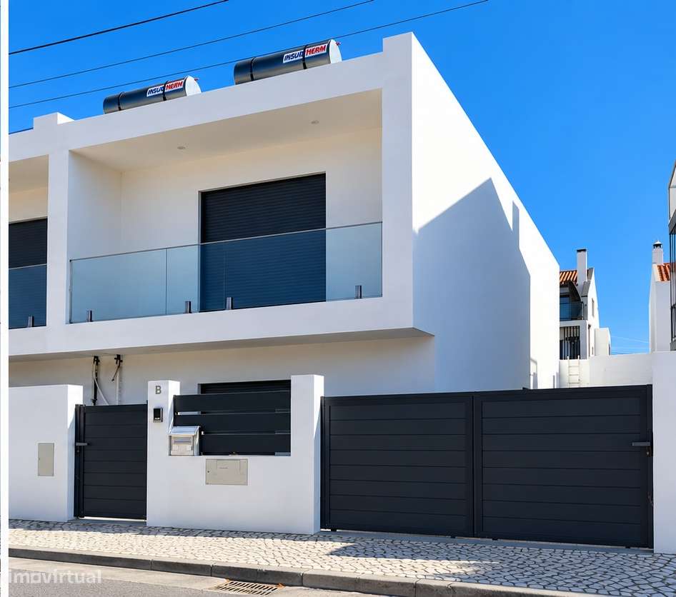 Moradia Geminada T3 Nova com Quarto no R/C e piscina-0