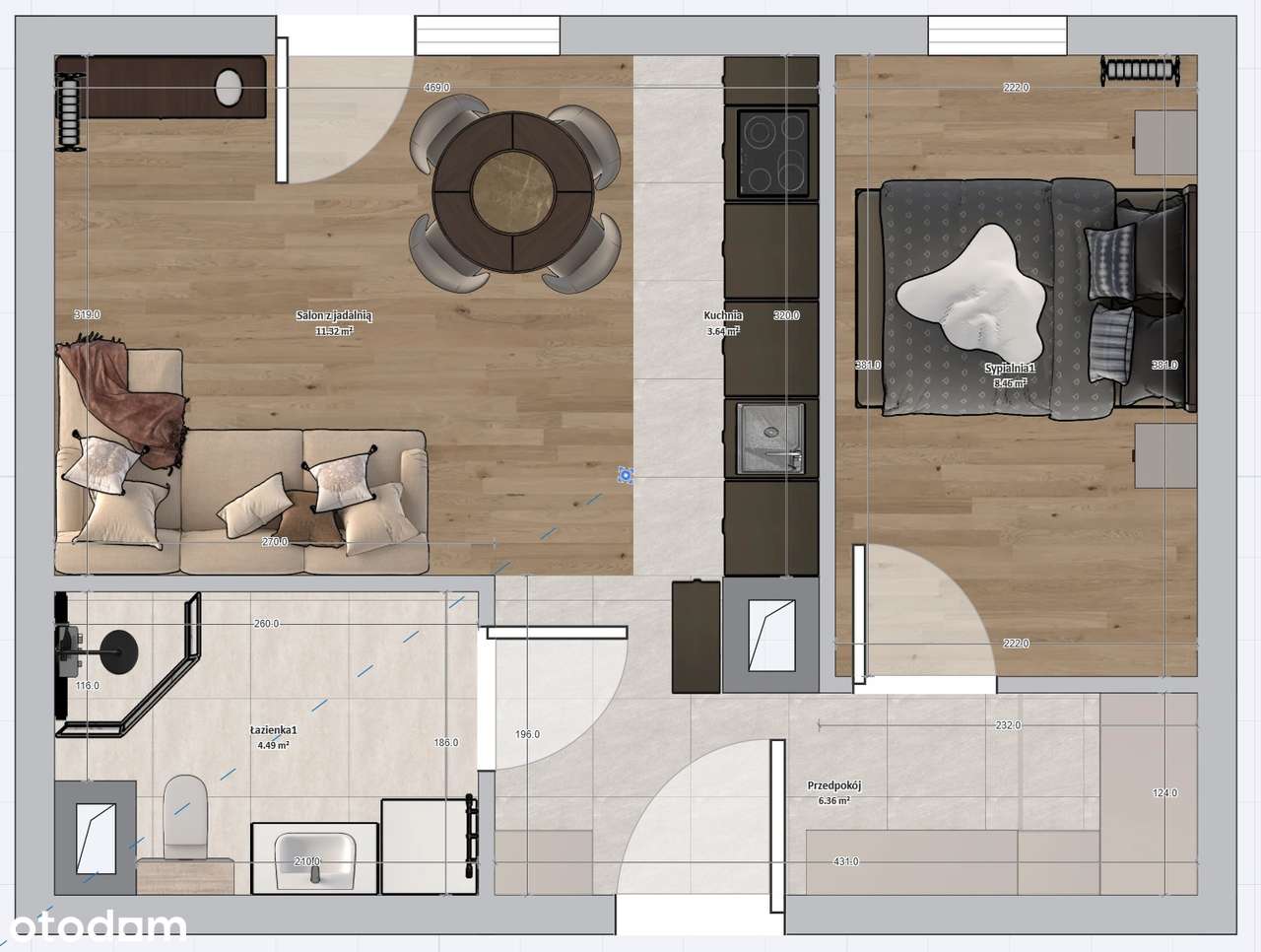 Bez prowizji, Nowe 2-pokojowe, Galeria Bronowice, 12 min do Rynku. - Pełny obrazek: 2/13