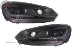 Faruri LED VW Golf 6 VI (2008-2013) Facelift G7.5 Design Negru Semnalizare Secvent- livrare gratuita - 5