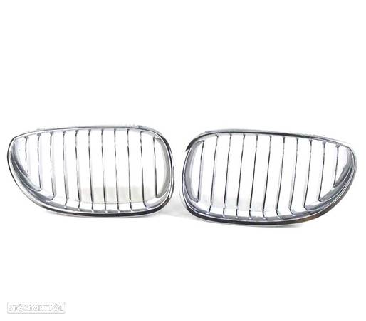 GRELHAS FRONTAIS PARA BMW SERIE 5 E60 E61 03-10 CROMADAS - 4