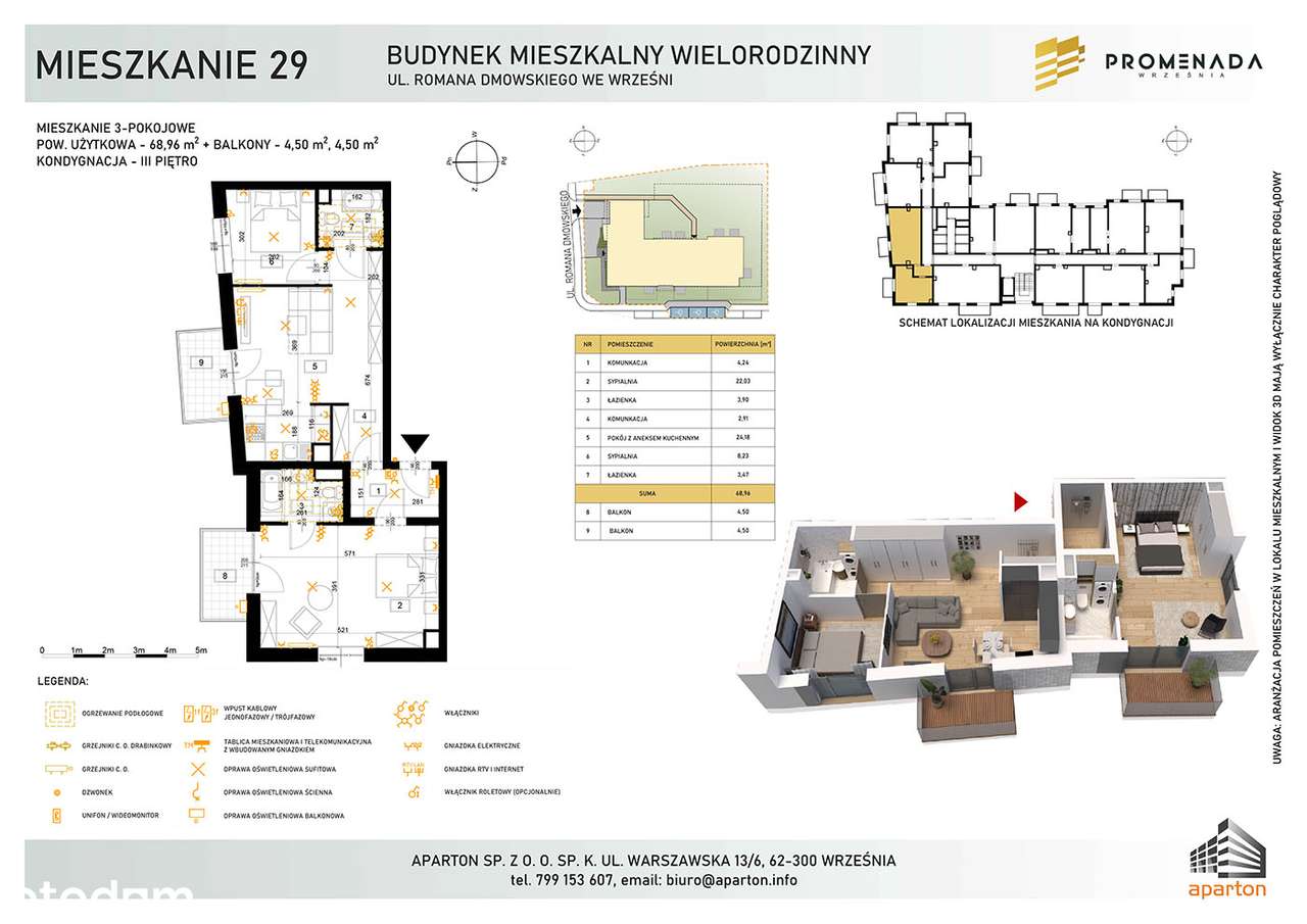 PROMENADA WRZEŚNIA, M29-ROLETY/OGRZEWANIE PODŁOGOWE W CENIE/2 BALKONY - Pełny obrazek: 2/25