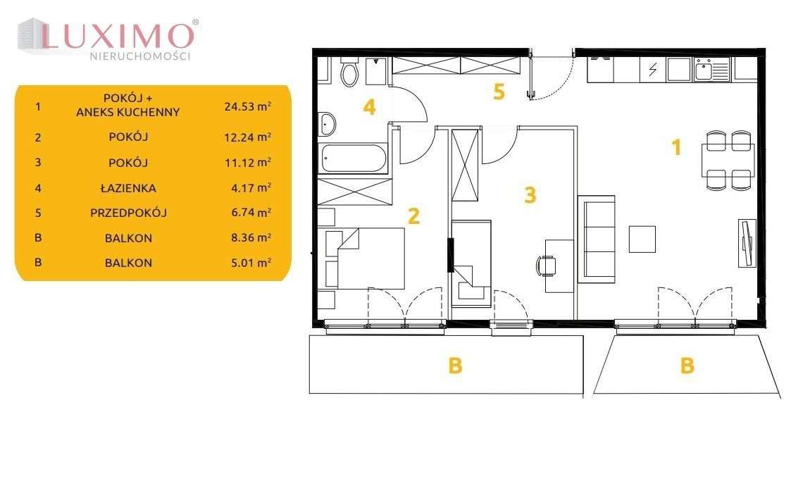 Jasne południowe mieszkanie 3 pok- taras i balkon-2