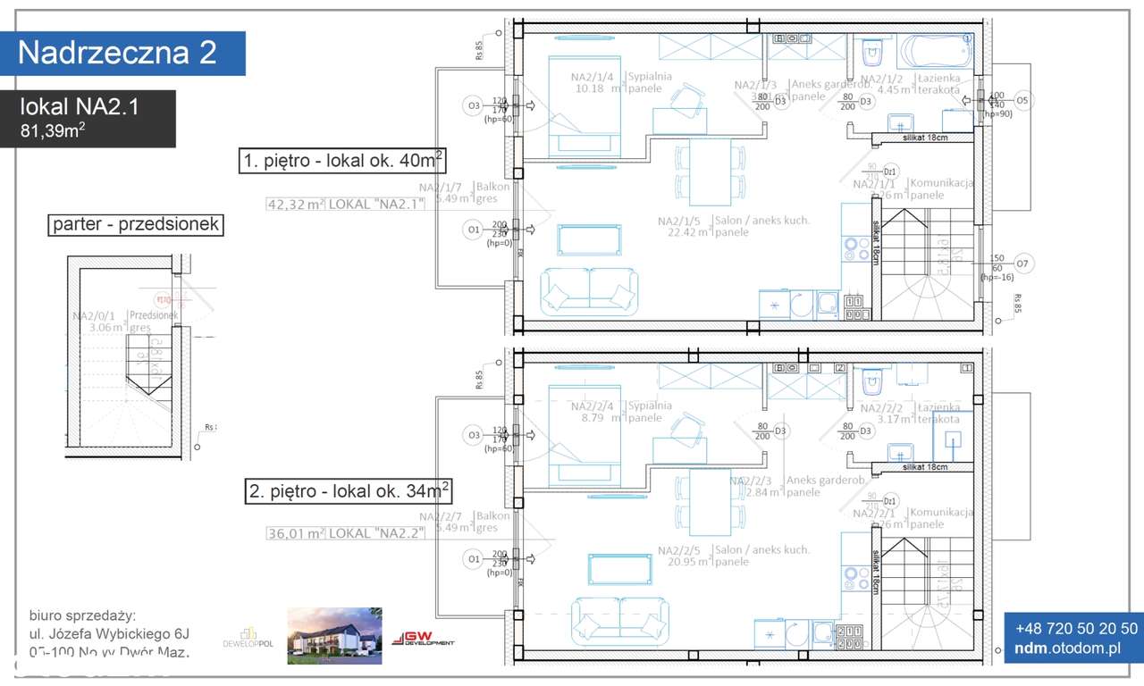 Nadrzeczna - dwa mieszkania 2-pokojowe - rentierskie - Pełny obrazek: 4/9