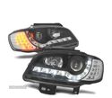 FARÓIS OPTICAS PARA SEAT IBIZA CORDOBA 99-02 LUZ DIURNA LED PRETO - 1