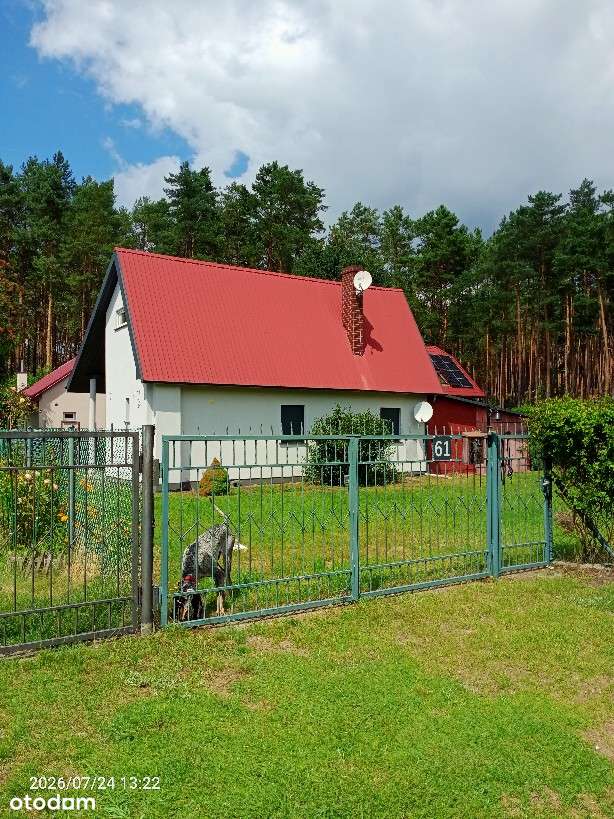 Dom murowany na skraju lasu, blisko jeziora