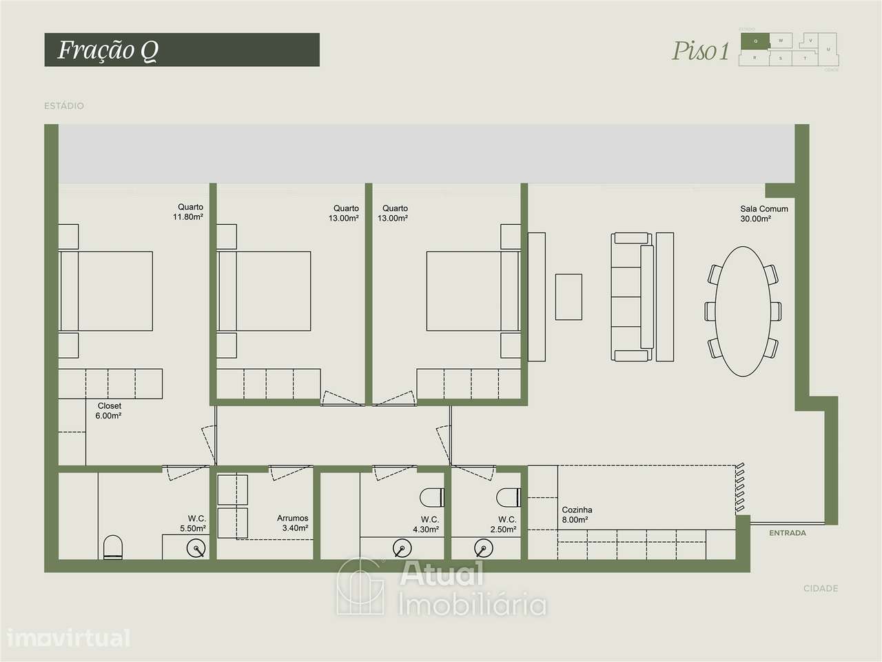 Apartamento T3+1 Venda em Caldas de Vizela (São Miguel e São João),Viz-26