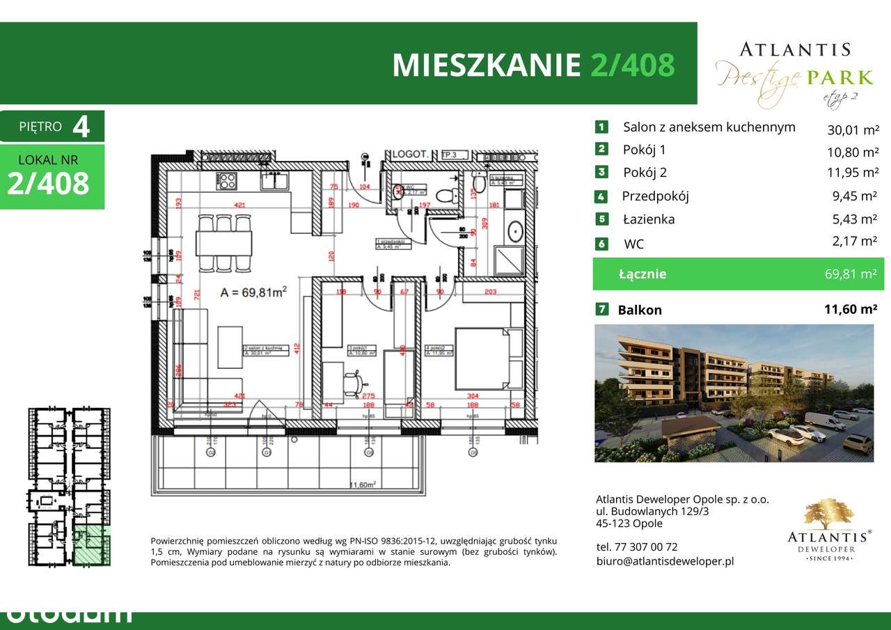 3-pokojowe mieszkanie 69m2 Bezpośrednio - Pełny obrazek: 3/15