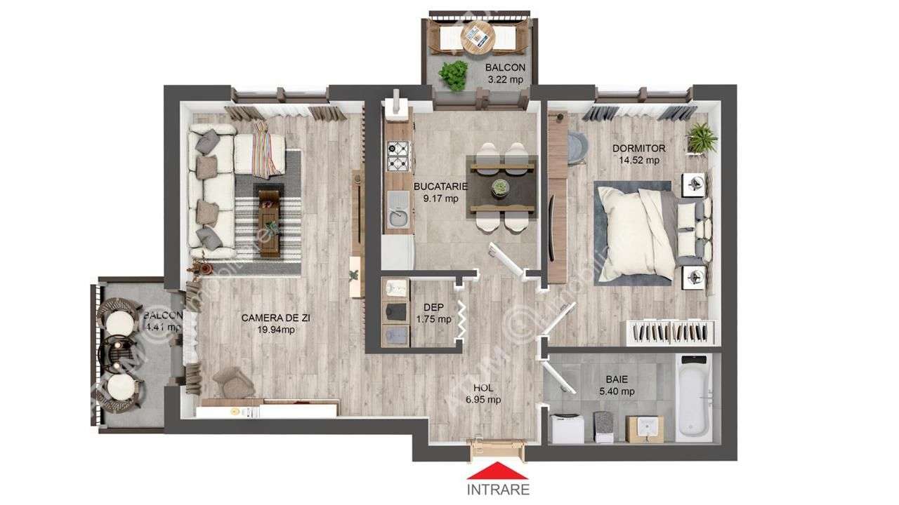 Apartament la cheie cu 2 camere decomandate si 2 balcoane zona Brana - Imagine principală: 5/16