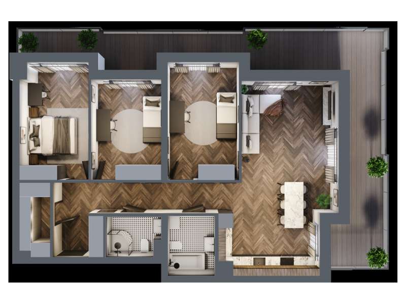 Mieszkanie, 93.99m², 4 pokoje, 3 piętro, B-KLM14-LM23, Nowe Horyzonty