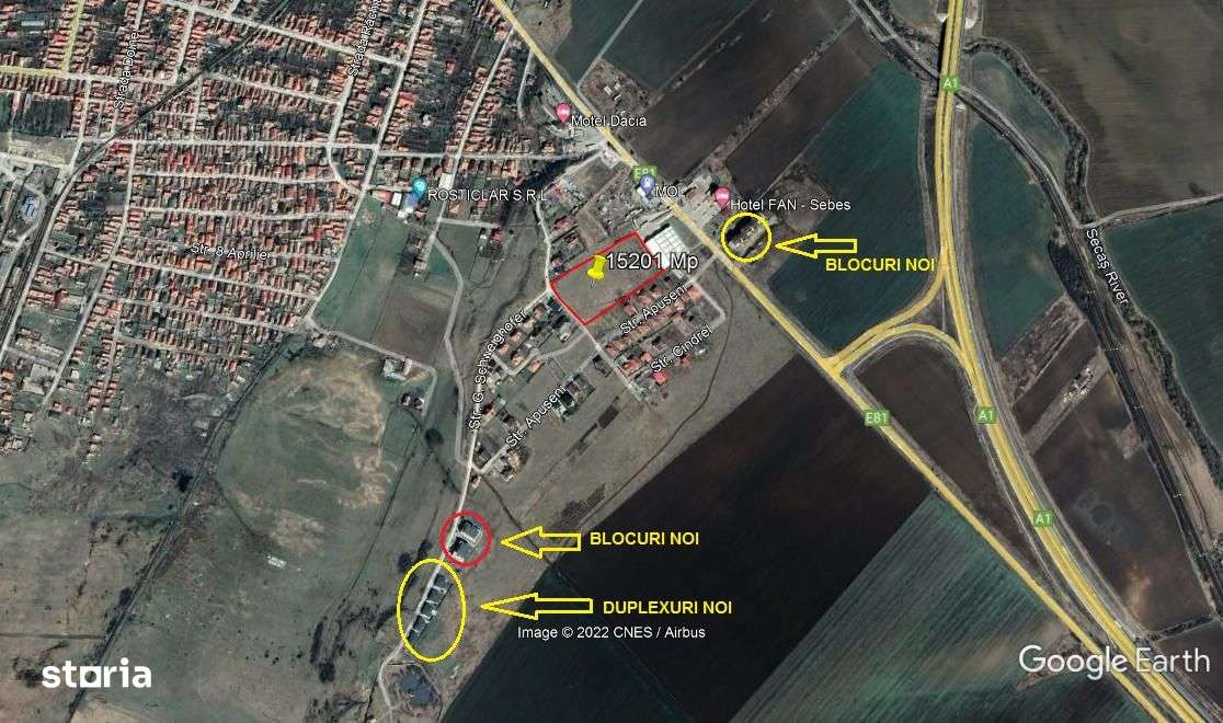 Teren De Vanzare In Sebes Dezvoltare Rezidentiala 15201 Mp, Zona Motel - Imagine principală: 2/10