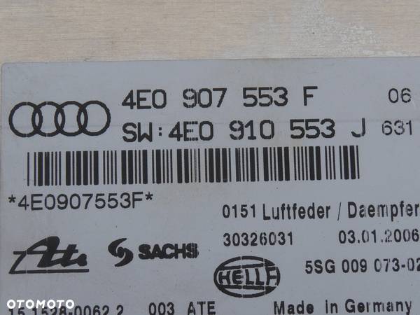 AUDI A8 D3 MODUŁ STEROWNIK ZAWIESZENIA 4E0907553F 4E0907553H 4E0907553E - 9