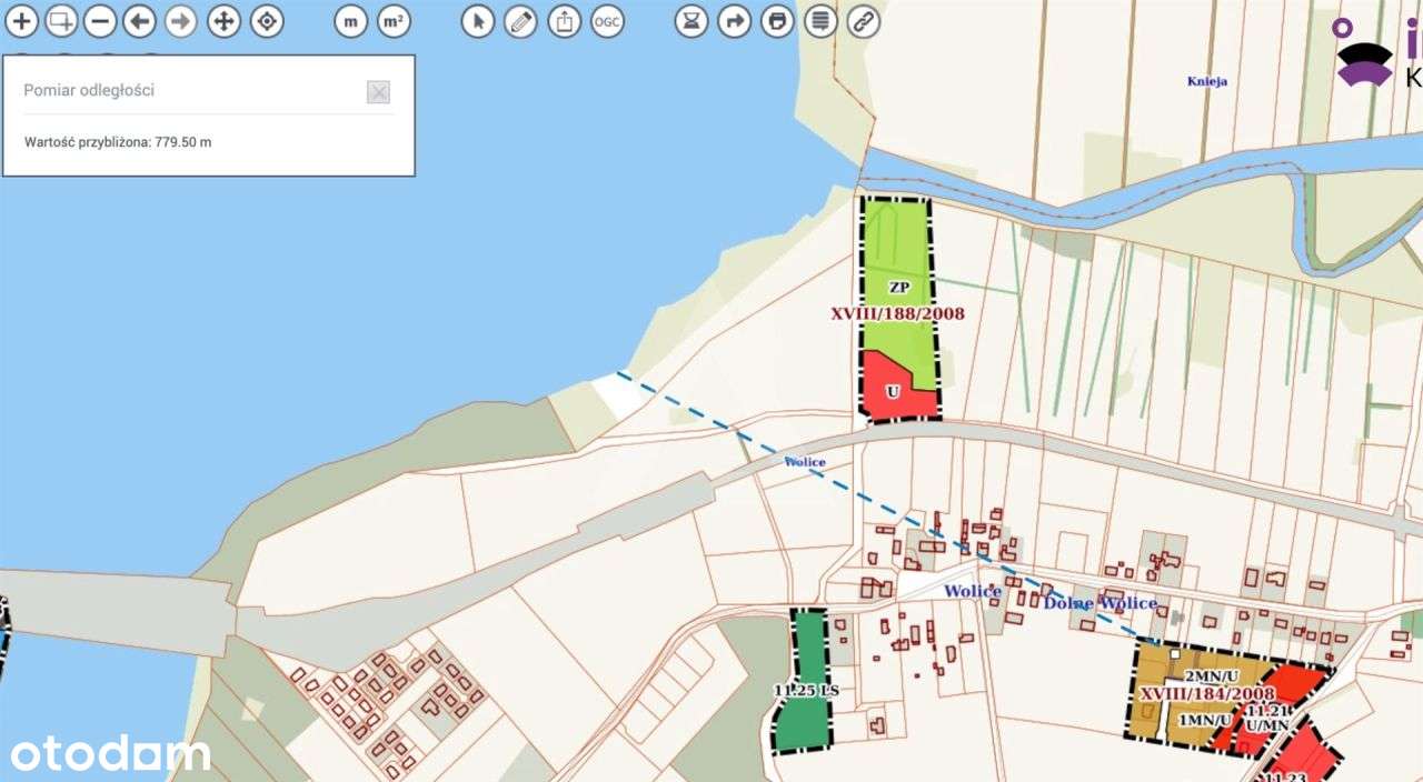 Działka budowlana Wolice k. Jeziora Wolickiego - Pełny obrazek: 2/2