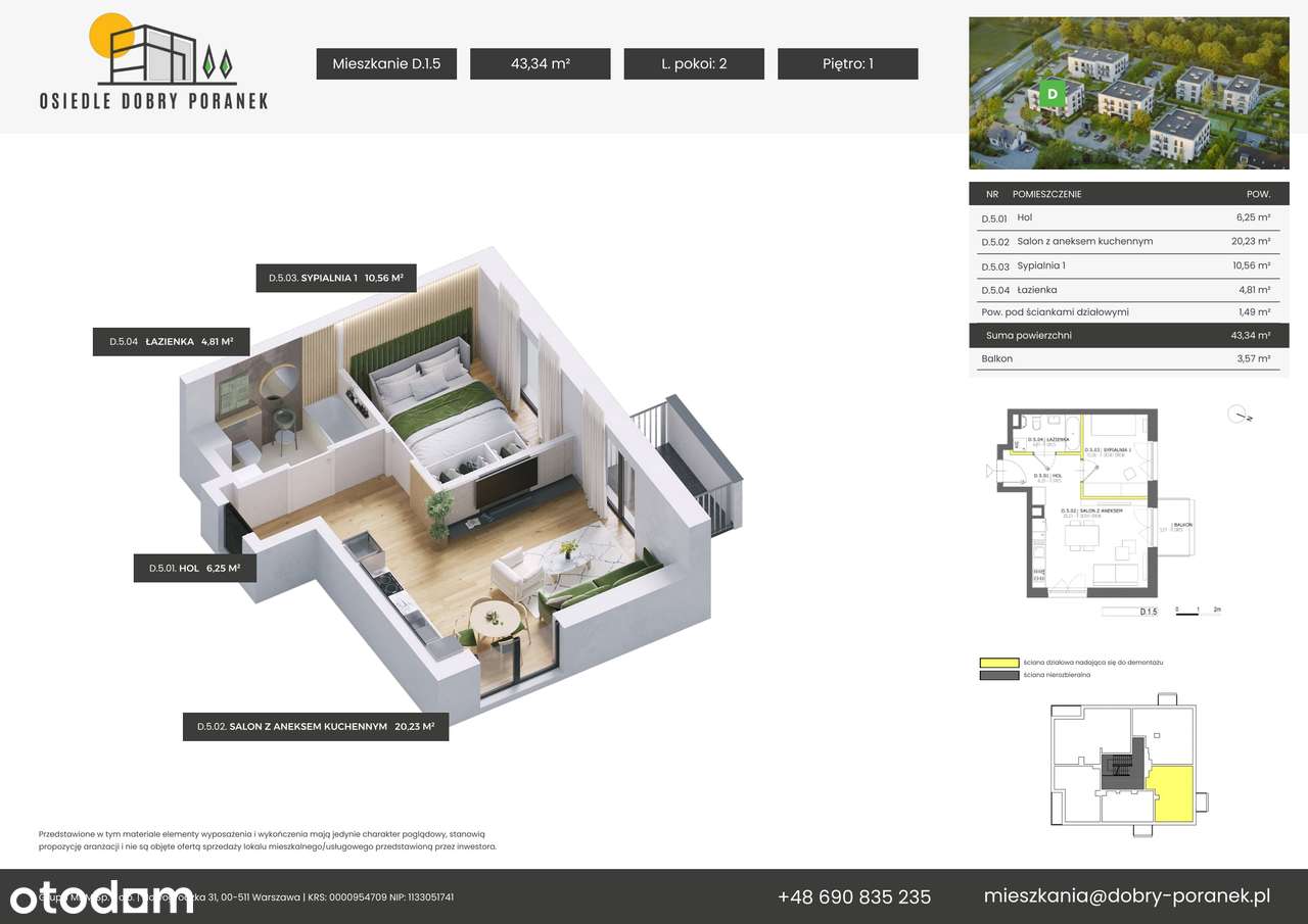 Dobry Poranek | mieszkanie 2-pok. | D.1.5 - Pełny obrazek: 2/16